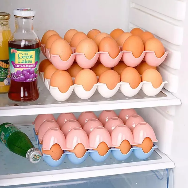 Kitchen Baking Tray Storage - 15 Grids Stackable Eggs Storage Box