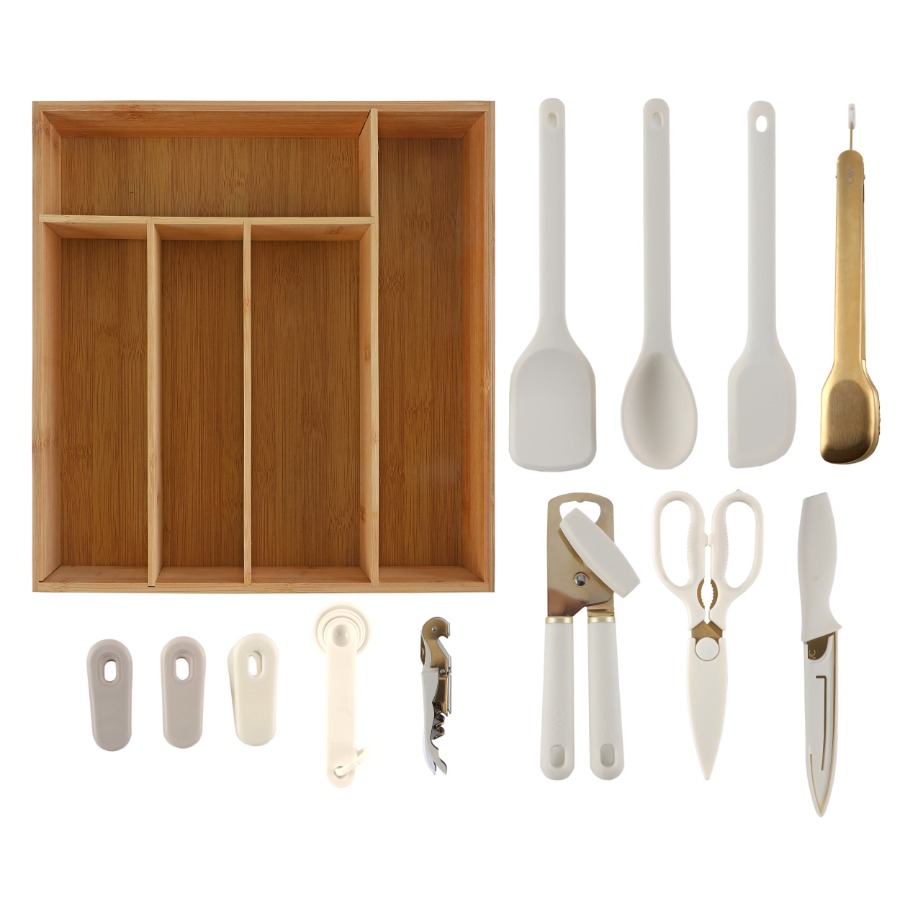 Kitchen Baking Tray Storage - 19-Piece Kitchen Utensil Set with Convenient