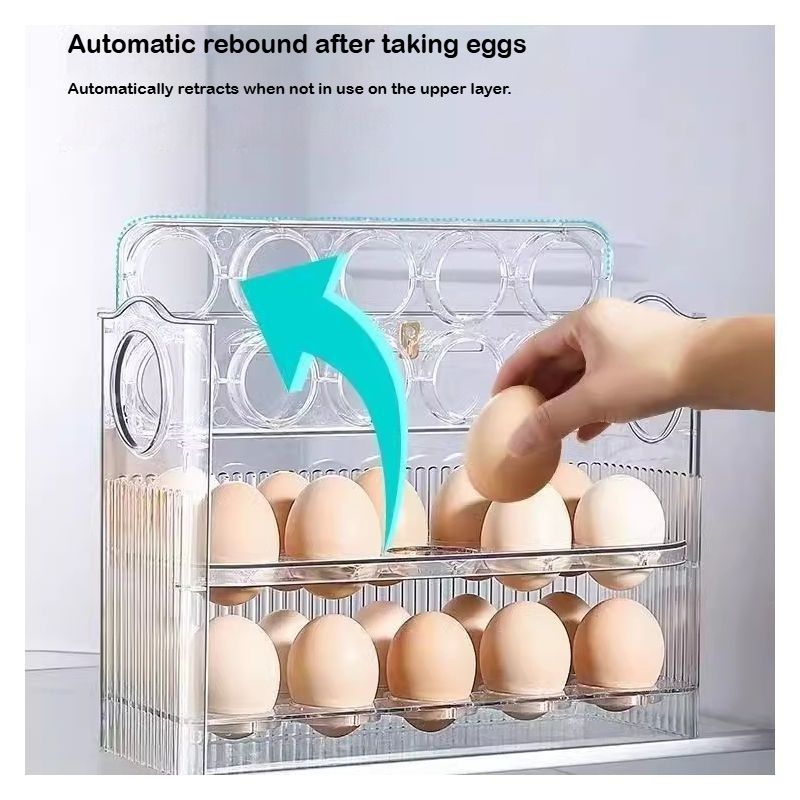 Kitchen Baking Tray Storage - Automatic Rebound Egg Storage Box Refrigerator