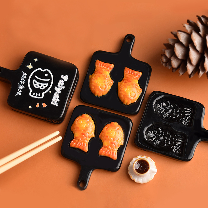 Miniature Baking Kitchen - ●1set Dollhouse Mini Taiyaki Mold Baking