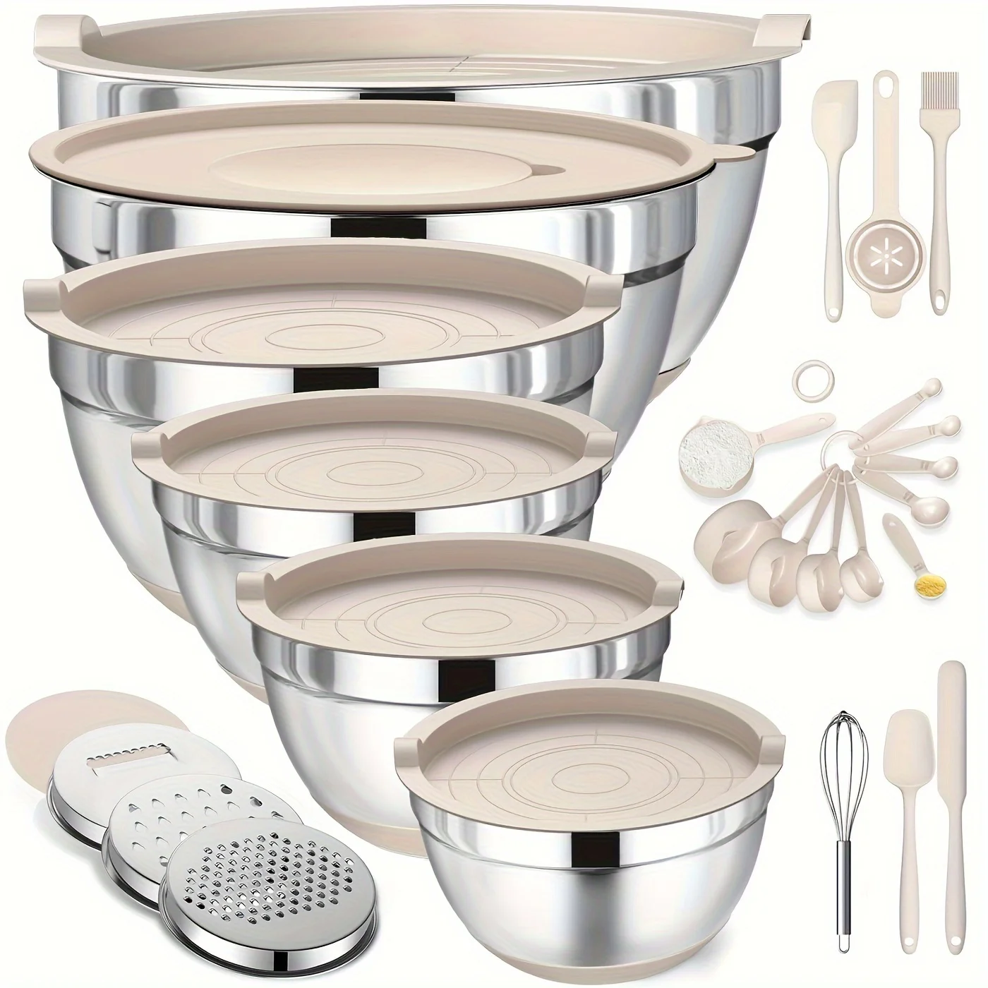 Kitchen Baking Cooking - Set of Mixing Bowls Made of