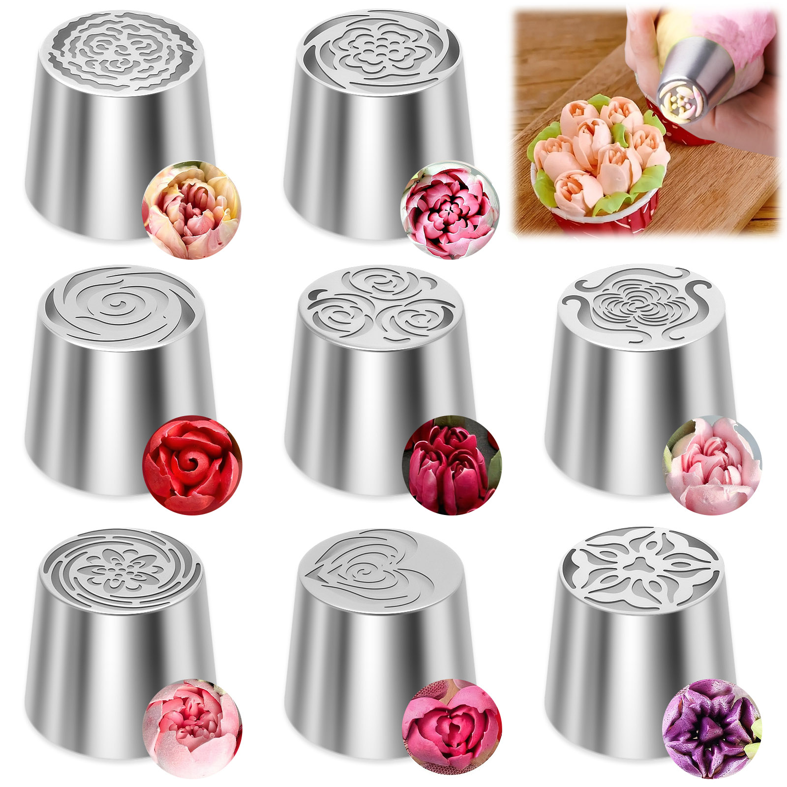 6Pcs Flower Russian Piping Tip - огляд і ціна Decorating Tip Set