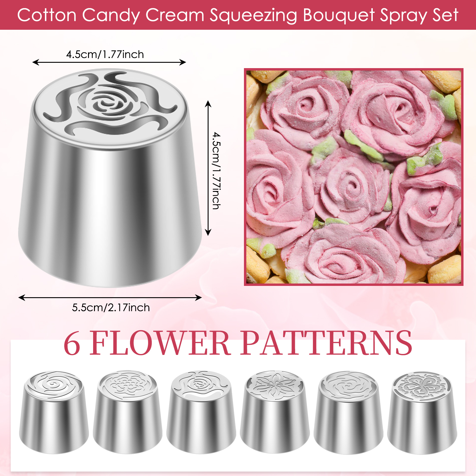 6Pcs Flower Russian Piping Tip - огляд і ціна Decorating Tip Set