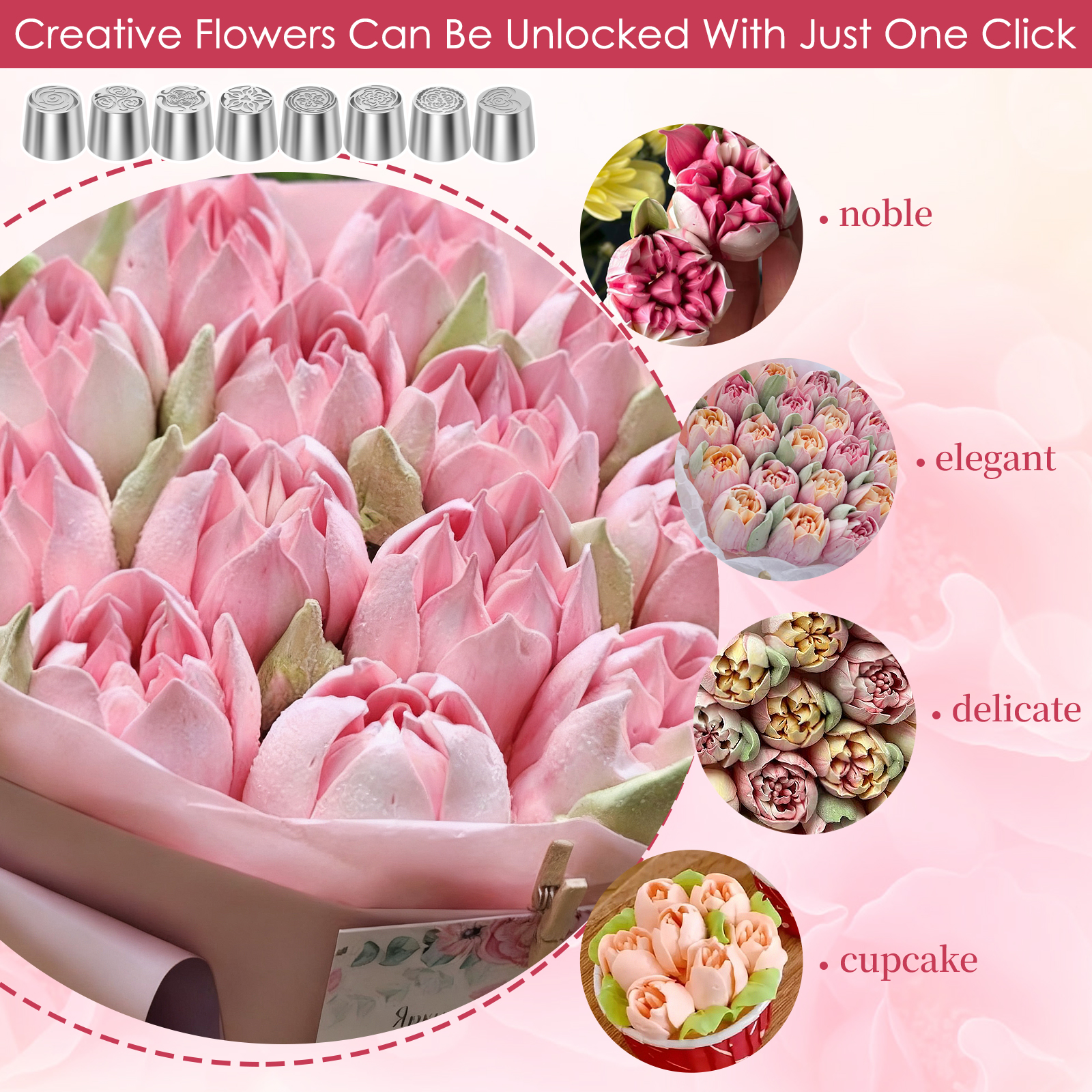 6Pcs Flower Russian Piping Tip - огляд і ціна Decorating Tip Set