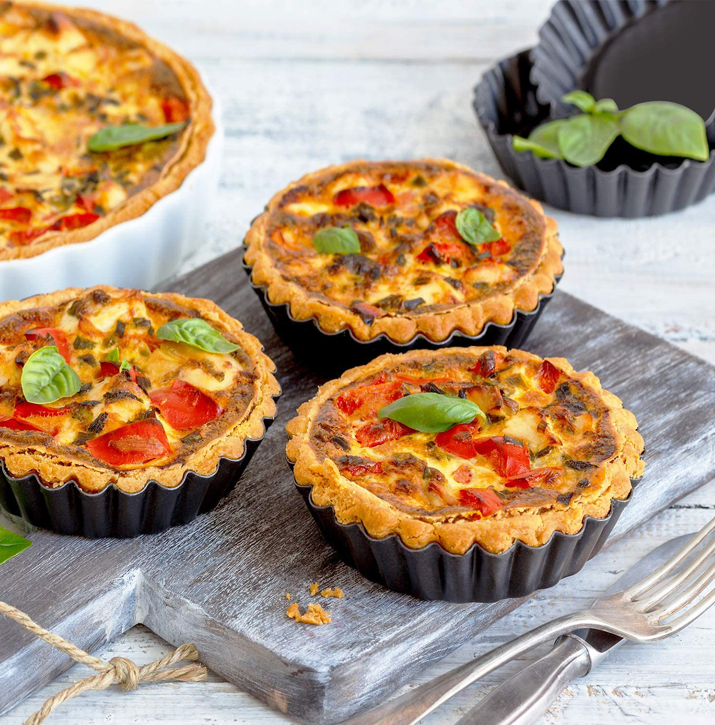 6 Pcs Mini Tart Pans 4 Inch wi - огляд і ціна Muffin Tin Nonstick