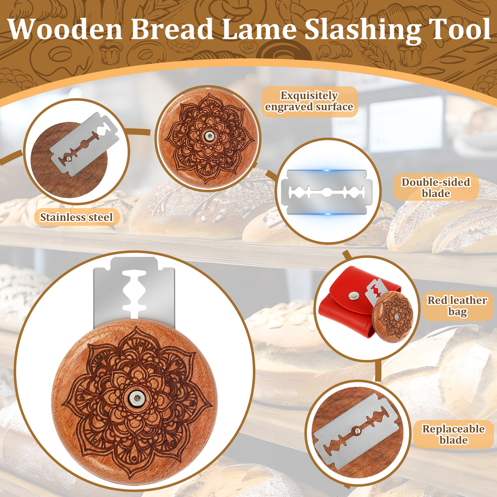 Wood Bread Lame Slashing Tool  - огляд і ціна Bread Lame Scoring