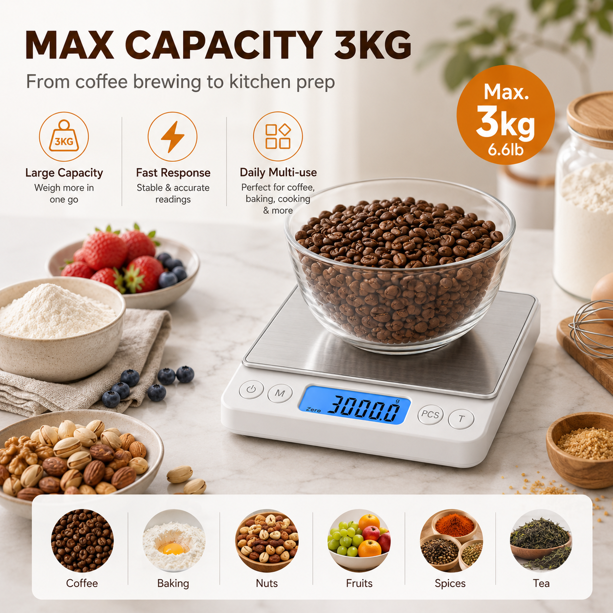 5kg/1g Digital Kitchen Scale,  - огляд і ціна Kitchen Baking Scale