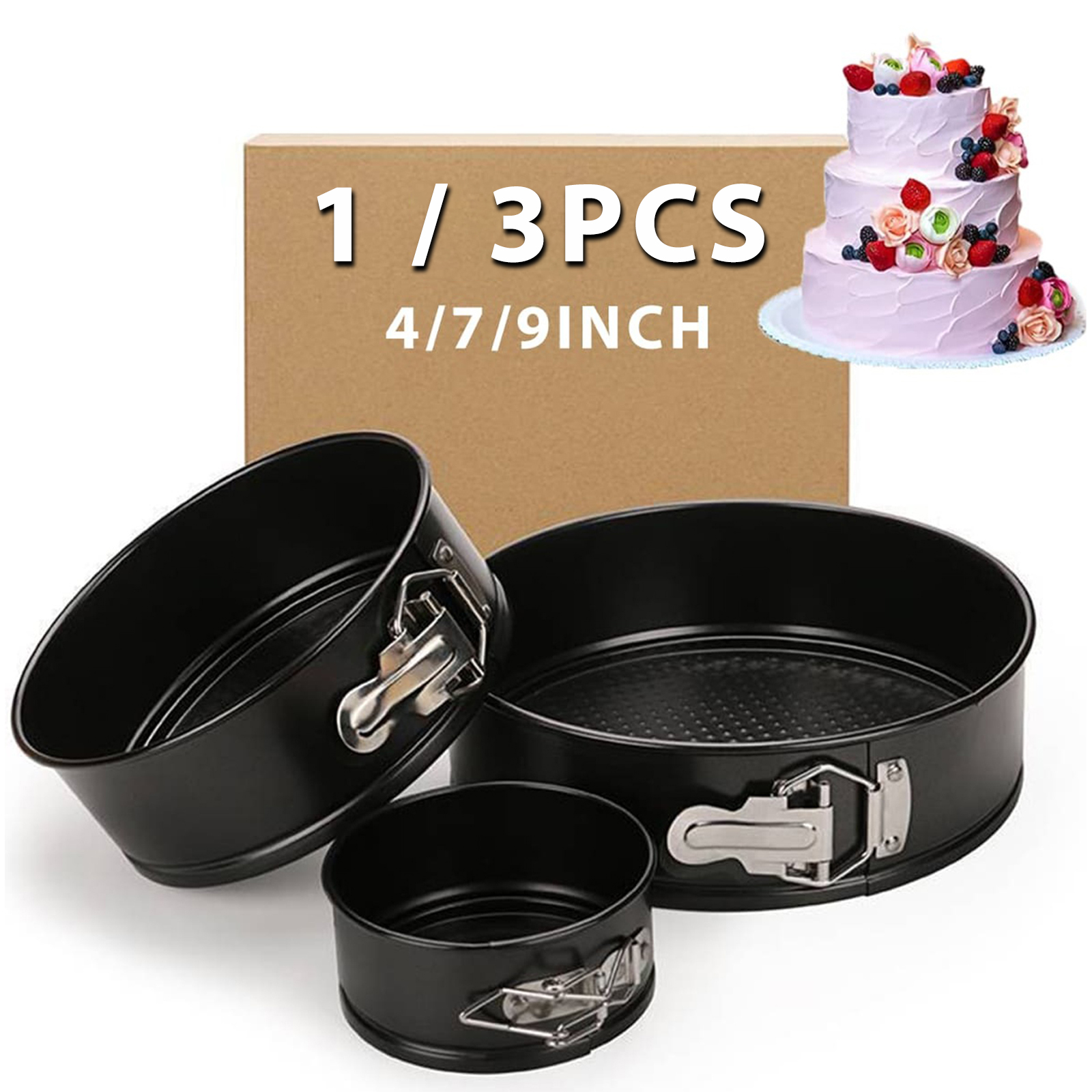 1PC, 3PCS Cake Pan Set, Round  - огляд і ціна Kitchen Baking Pan