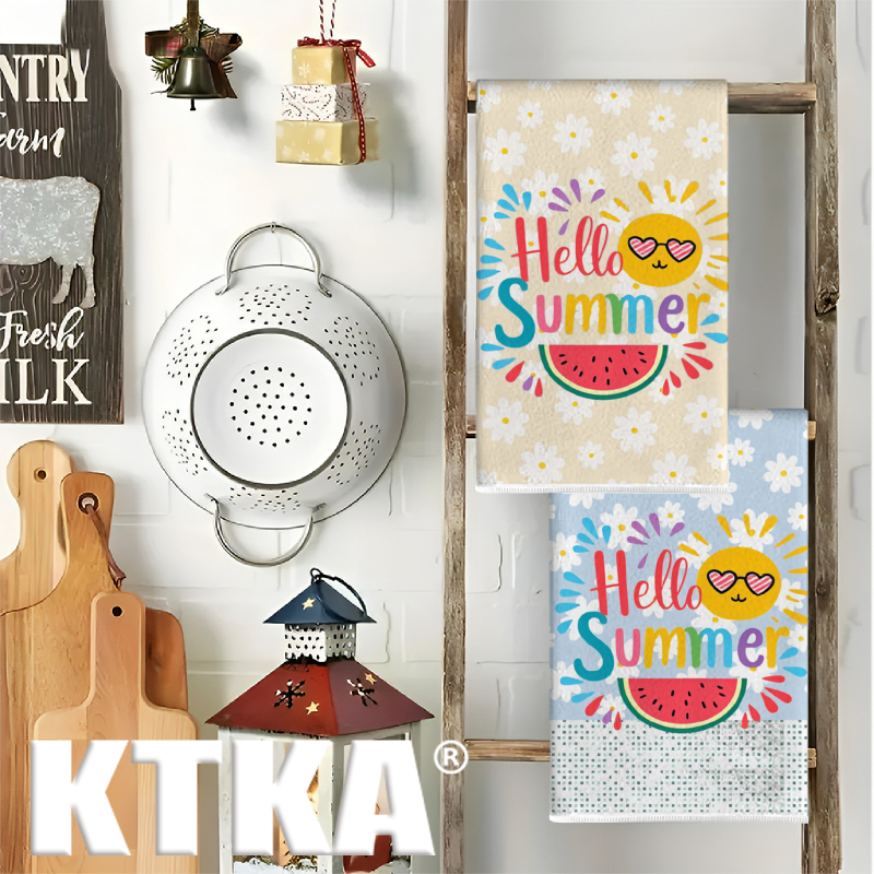 2Pcs, Watermelon Daisy Print K - огляд і ціна Kitchen Baking Necessities