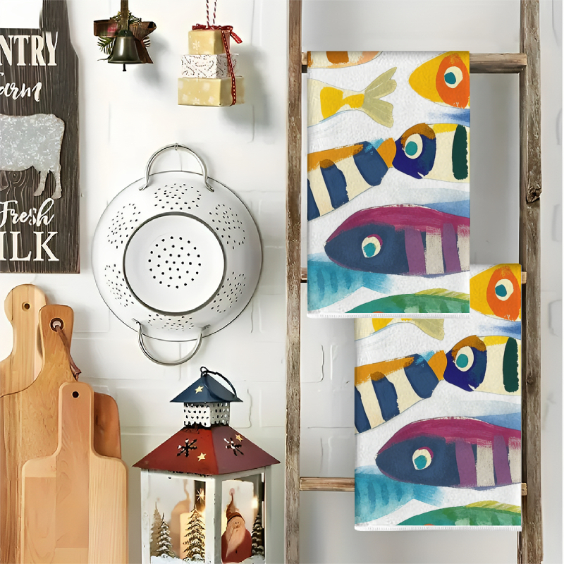 2Pcs, Watercolor Striped Fish  - огляд і ціна Kitchen Baking Necessities