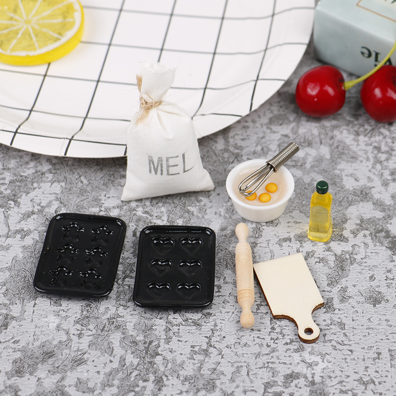 Xm /8pcs/set new Plastic/Wood  - огляд і ціна Miniature Baking Kitchen