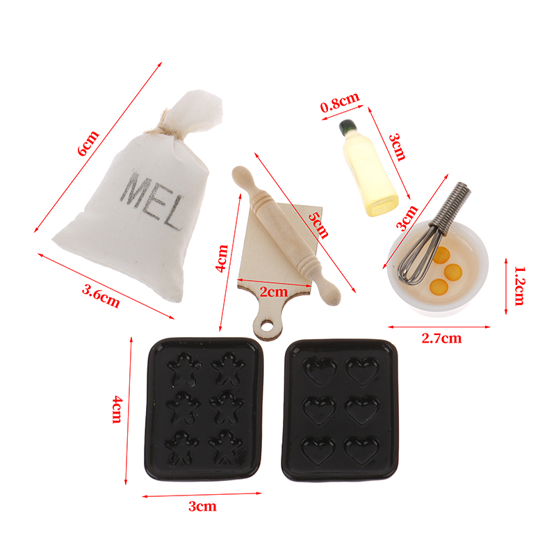 Xm /8pcs/set new Plastic/Wood  - огляд і ціна Miniature Baking Kitchen