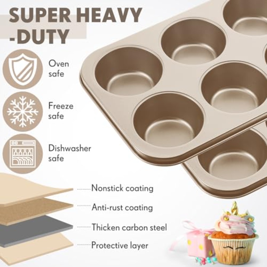 6 Pack Jumbo Nonstick Muffin B - огляд і ціна Muffin Tin Nonstick
