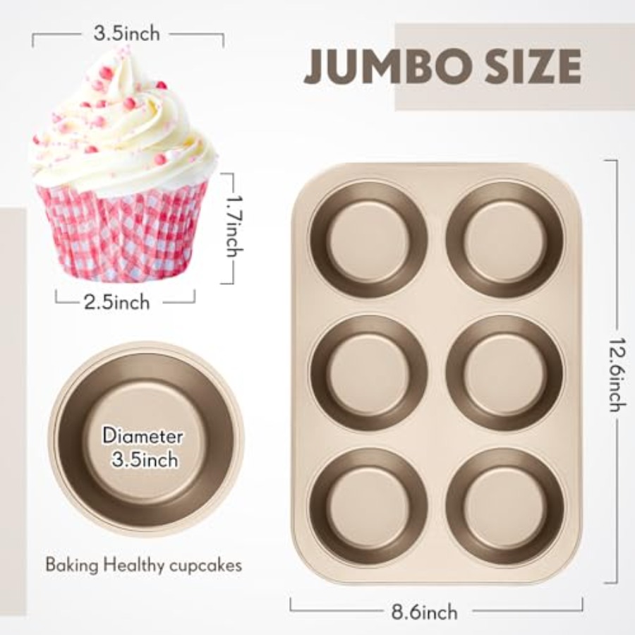 6 Pack Jumbo Nonstick Muffin B - огляд і ціна Muffin Tin Nonstick