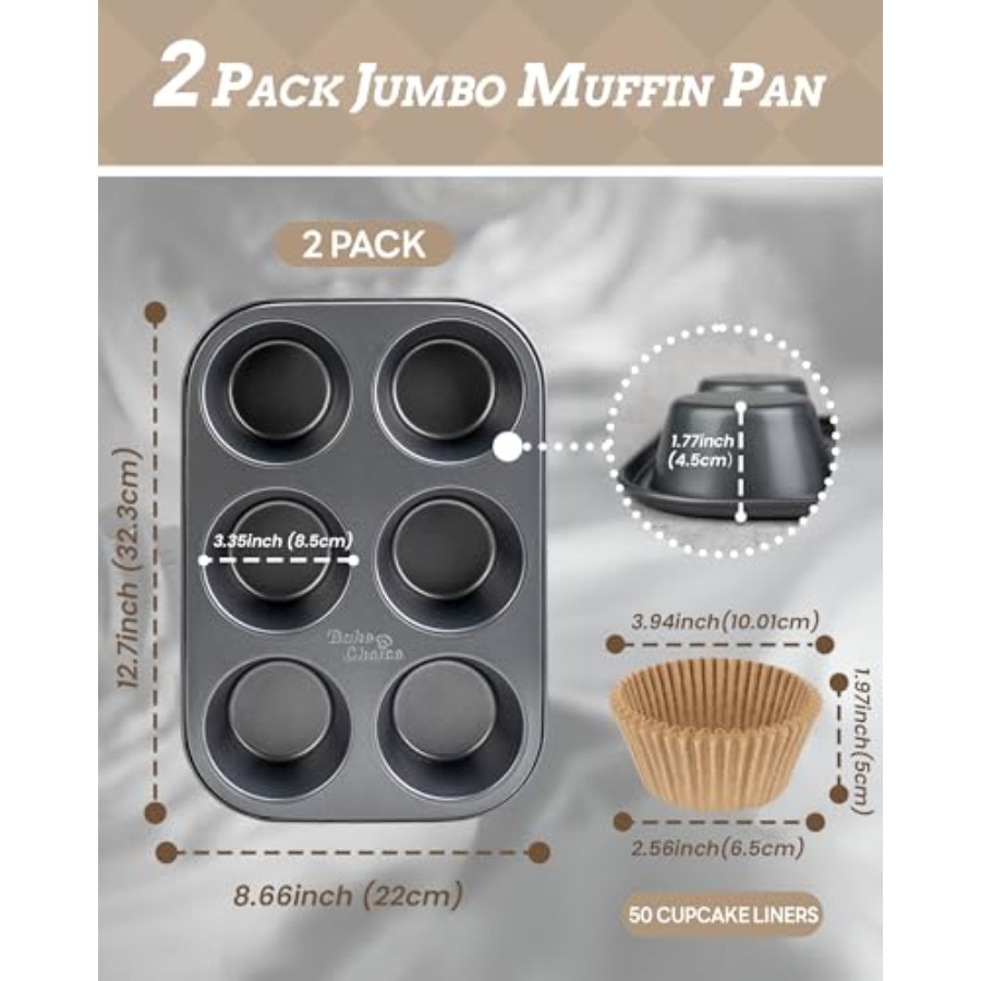2 Pack Jumbo Muffin Pan for Ba - огляд і ціна Muffin Tin Nonstick
