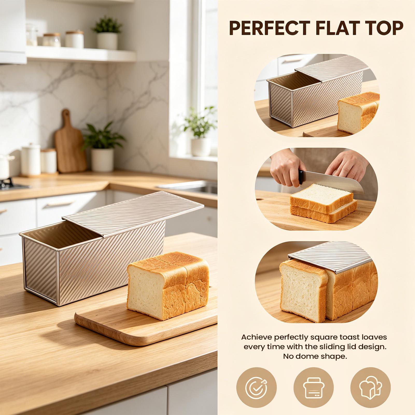 Loaf Pan With Lid Corrugated C - огляд і ціна Kitchen Baking Pan