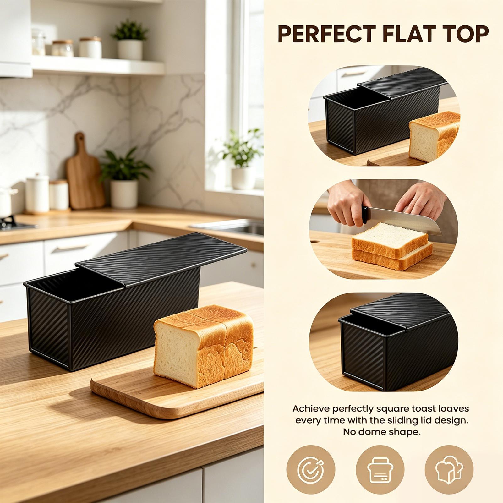 Loaf Pan With Lid Corrugated C - огляд і ціна Kitchen Baking Pan