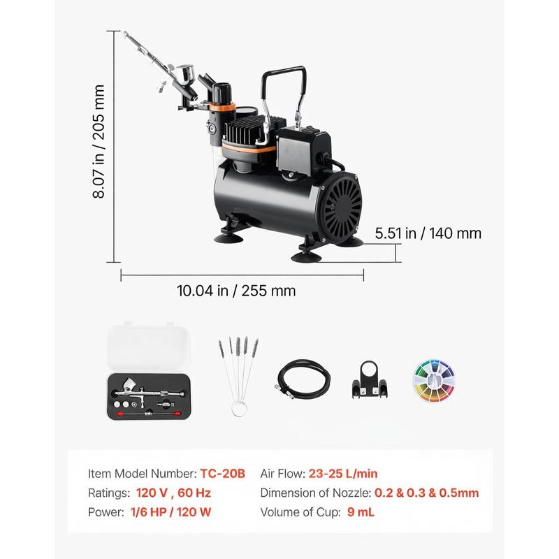 Airbrush Kit, 1/6 HP, Air Brus - огляд і ціна Decorating Tip Set