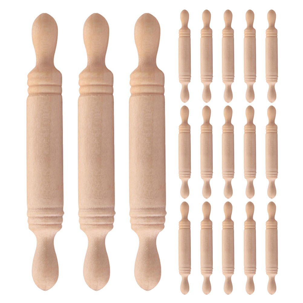 24Pcs Miniature Wooden Rolling - огляд і ціна Miniature Baking Kitchen