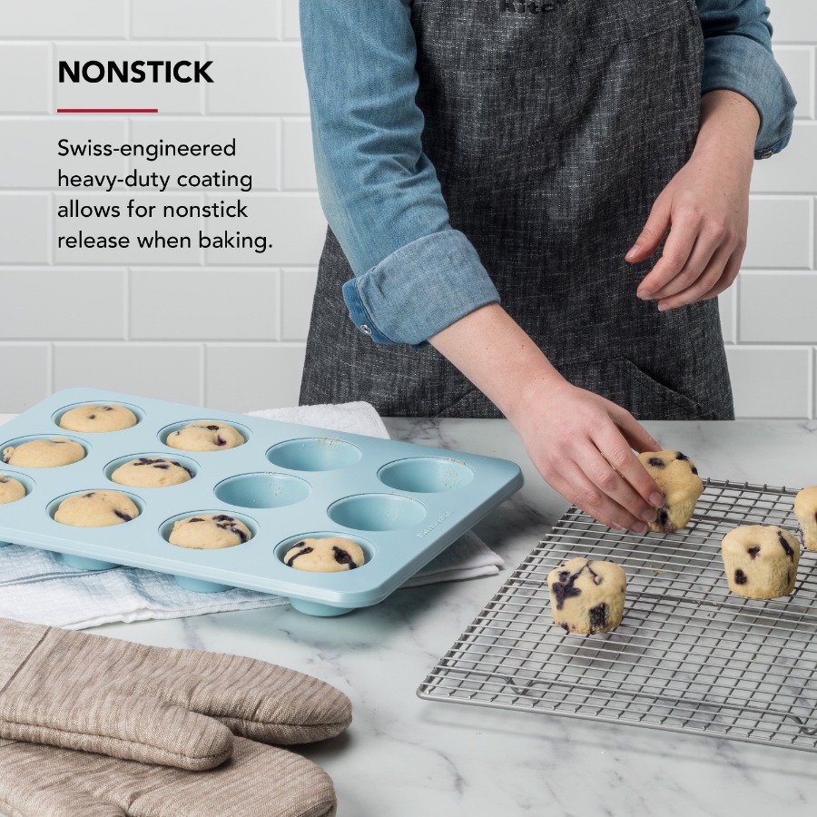12-Cup Aluminized Steel Nonsti - огляд і ціна Muffin Tin Nonstick