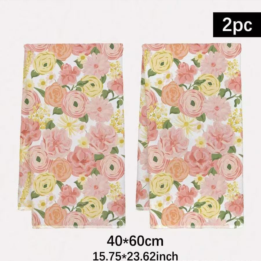 2Pcs, Cream-Colored Floral Kit - огляд і ціна Kitchen Baking Necessities