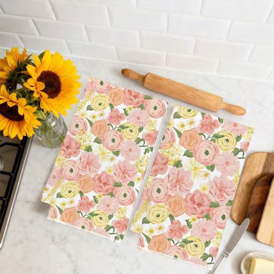 2Pcs, Cream-Colored Floral Kit - огляд і ціна Kitchen Baking Necessities