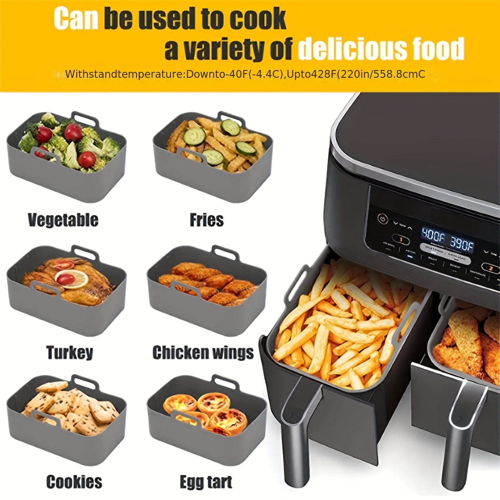 1/2Pcs Air Fryer Silicone Tray - огляд і ціна Kitchen Baking Oven