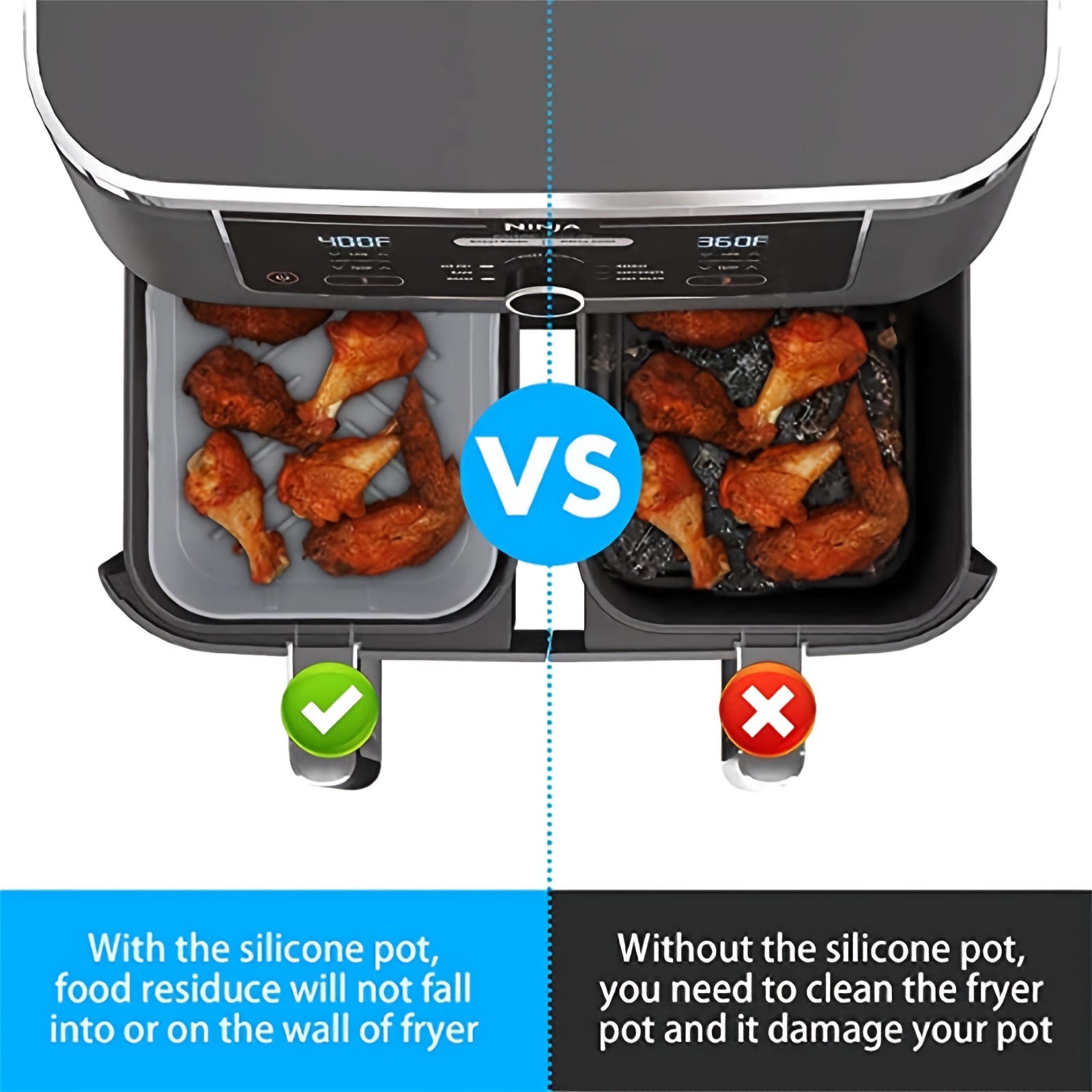 1/2Pcs Air Fryer Silicone Tray - огляд і ціна Kitchen Baking Oven