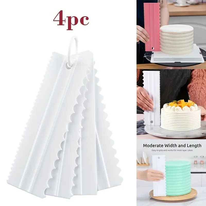 Trendy 4Pcs Cake Scraper Set - - огляд і ціна Fondant Smoother Set
