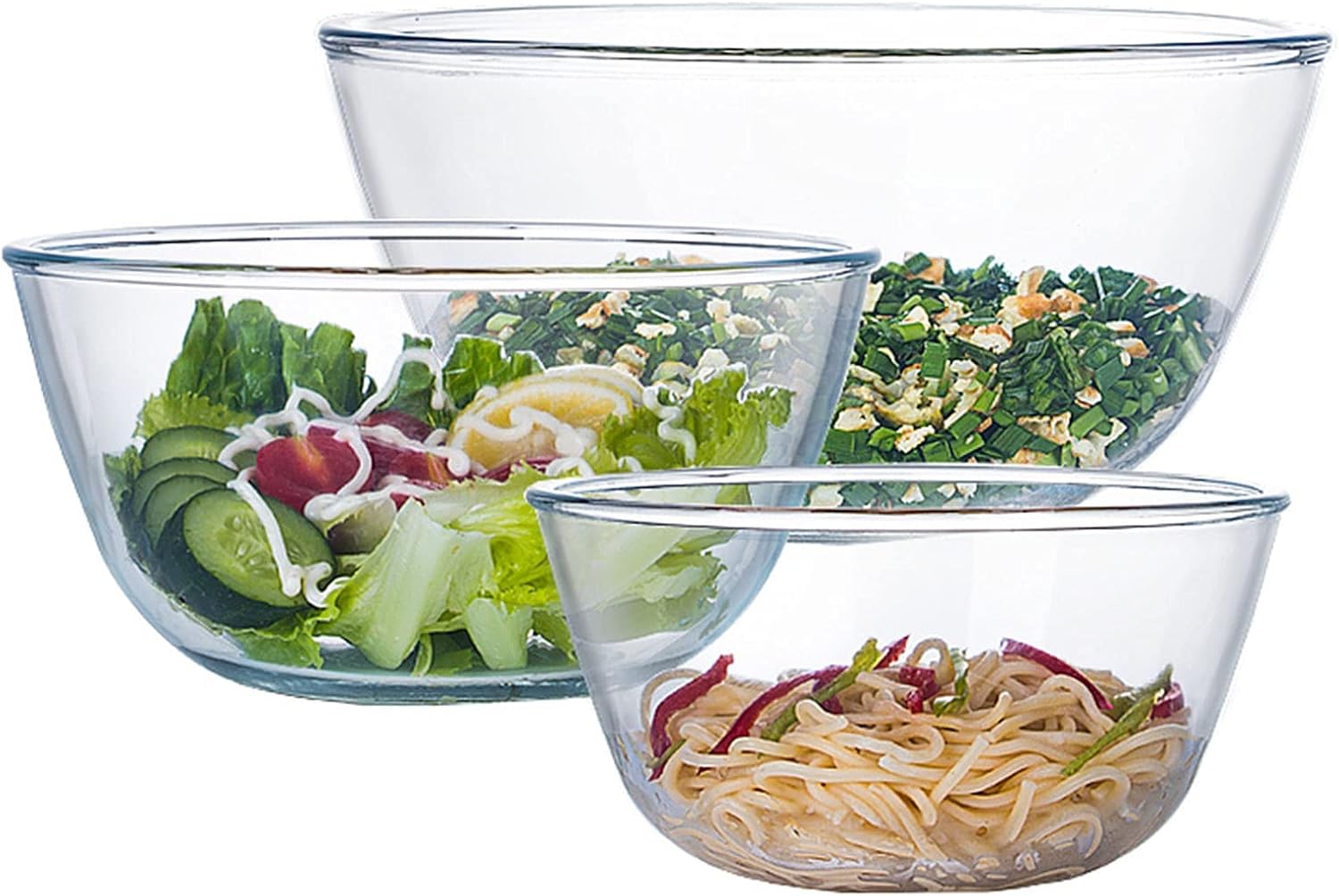 Glass Mixing Bowl Set of 3 for - огляд і ціна Kitchen Baking Cooking