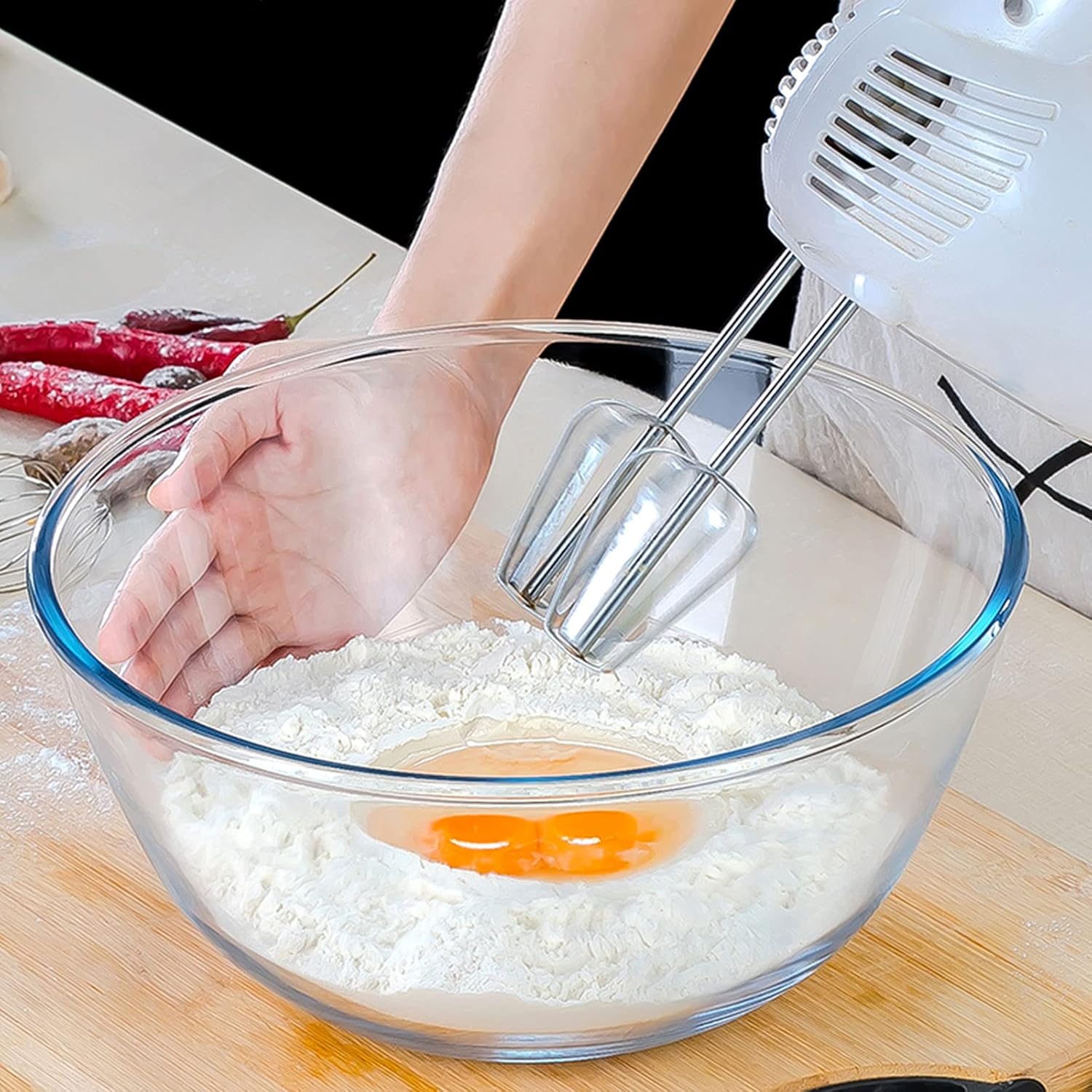 Glass Mixing Bowl Set of 3 for - огляд і ціна Kitchen Baking Cooking