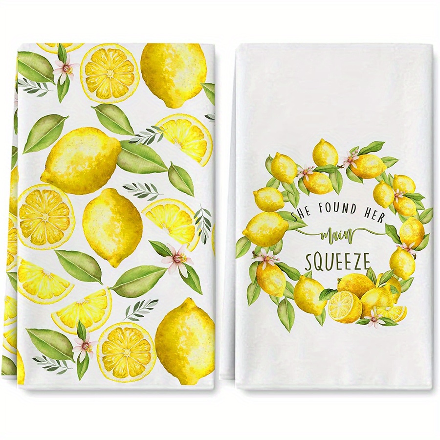 2Pcs, Lemon Wreath Kitchen Tow - огляд і ціна Kitchen Baking Necessities