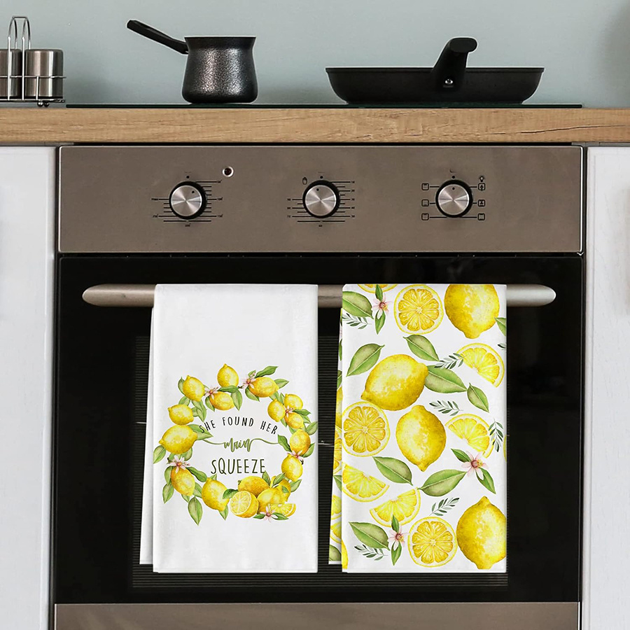 2Pcs, Lemon Wreath Kitchen Tow - огляд і ціна Kitchen Baking Necessities