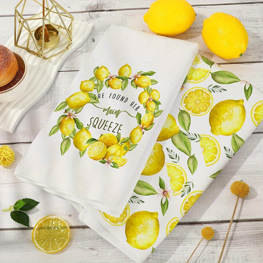 2Pcs, Lemon Wreath Kitchen Tow - огляд і ціна Kitchen Baking Necessities