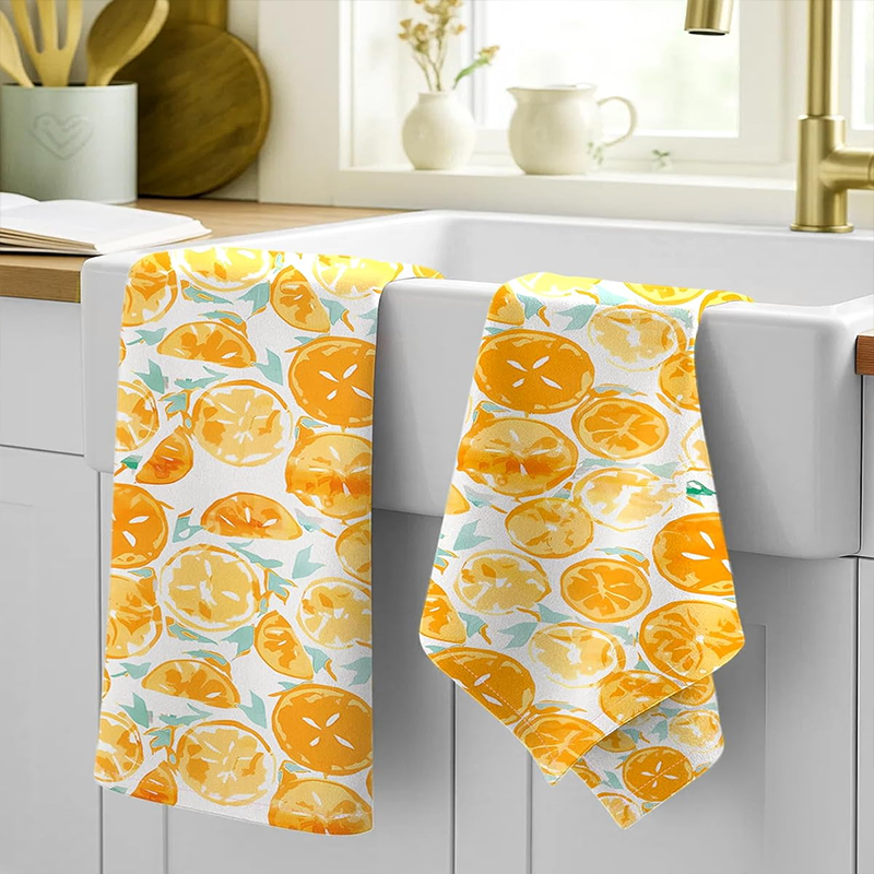 2Pcs, Watercolor Citrus Orange - огляд і ціна Kitchen Baking Necessities