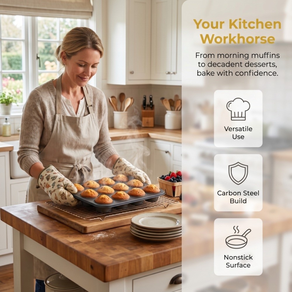 Carbon Steel Mini Muffin Pan N - огляд і ціна Muffin Tin Nonstick
