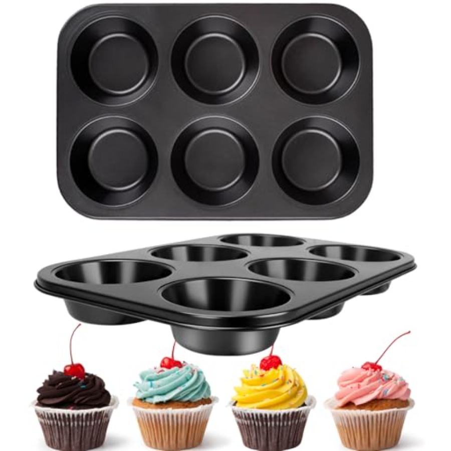 Jumbo Muffin Pan 6 Cup, 2-Pack - огляд і ціна Muffin Tin Nonstick