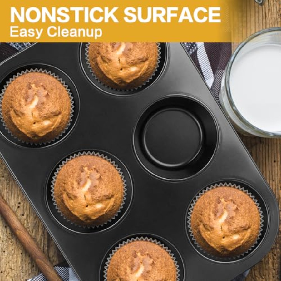 Jumbo Muffin Pan 6 Cup, 2-Pack - огляд і ціна Muffin Tin Nonstick