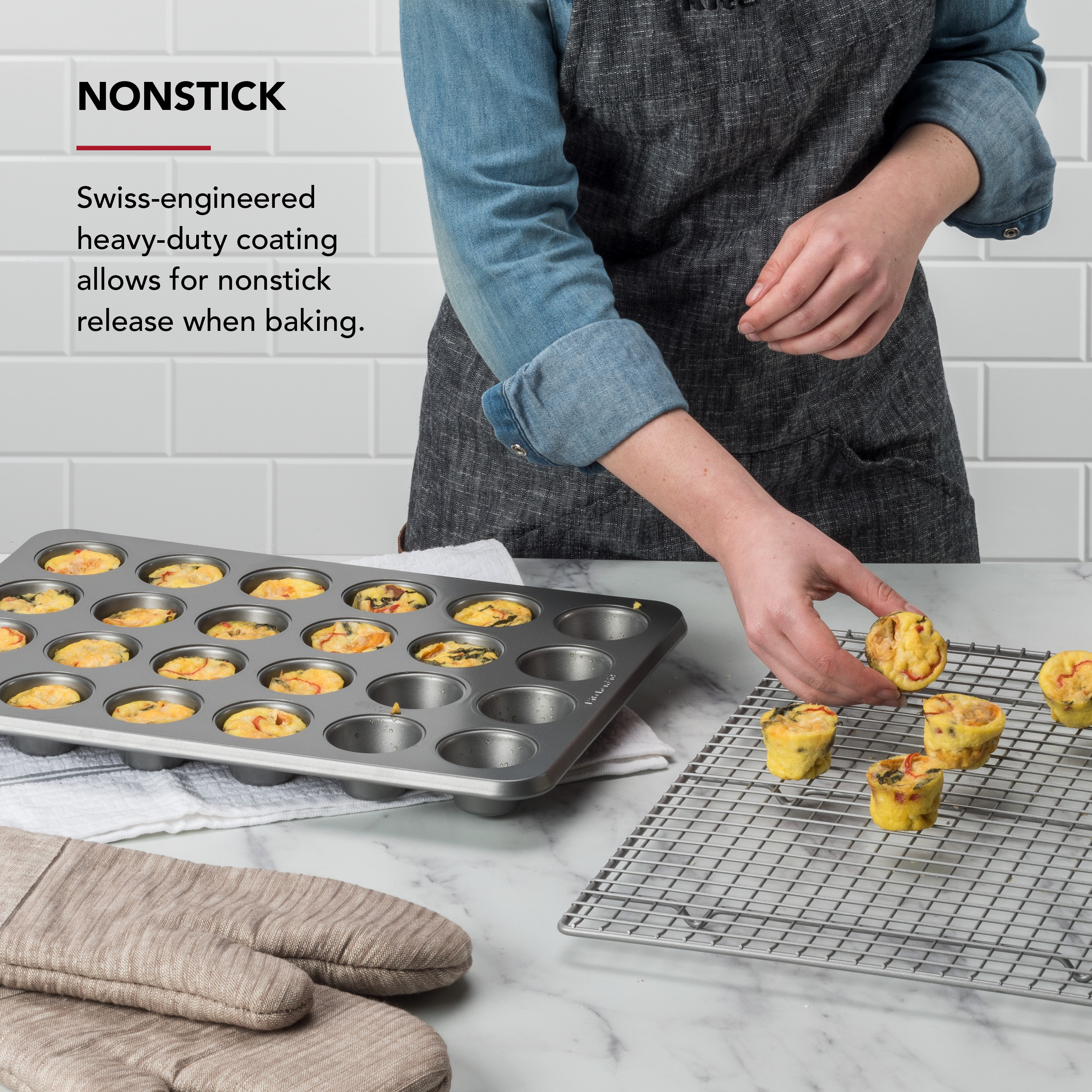 Aluminized Steel Nonstick Mini - огляд і ціна Muffin Tin Nonstick