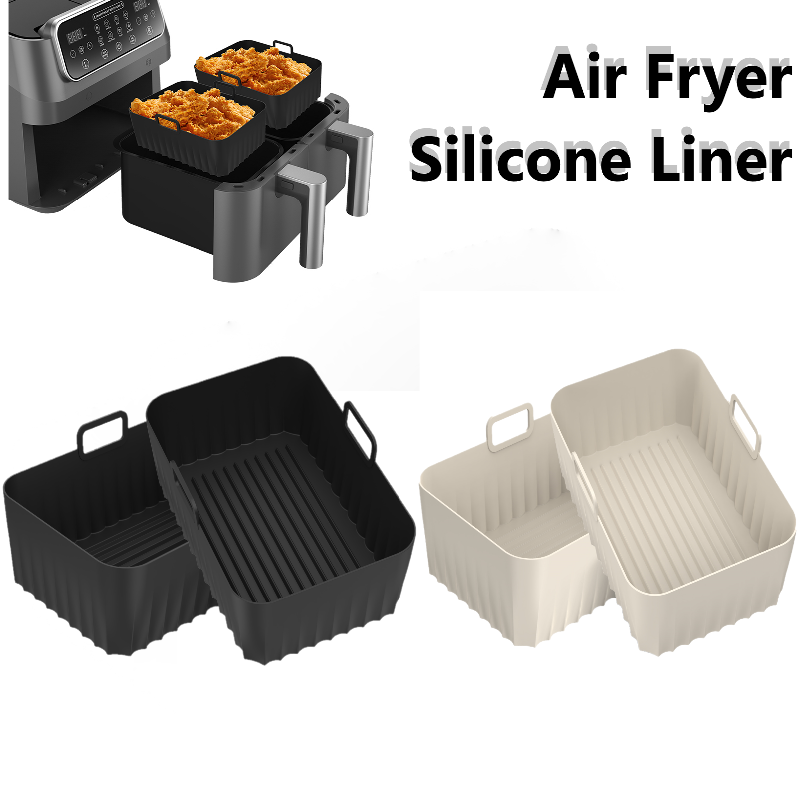 2Pcs Air Fryer Silicone Pot Ai - огляд і ціна Kitchen Baking Pan