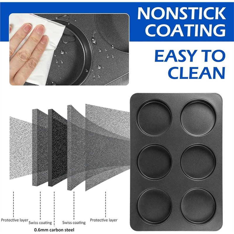 Nonstick 6 Cup Straight Side J - огляд і ціна Muffin Tin Nonstick