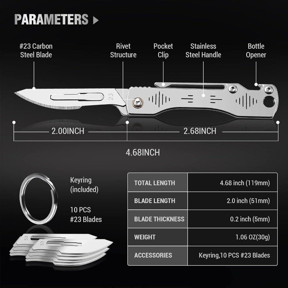 Folding Scalpel Knife with 10p - огляд і ціна Bread Lame Scoring