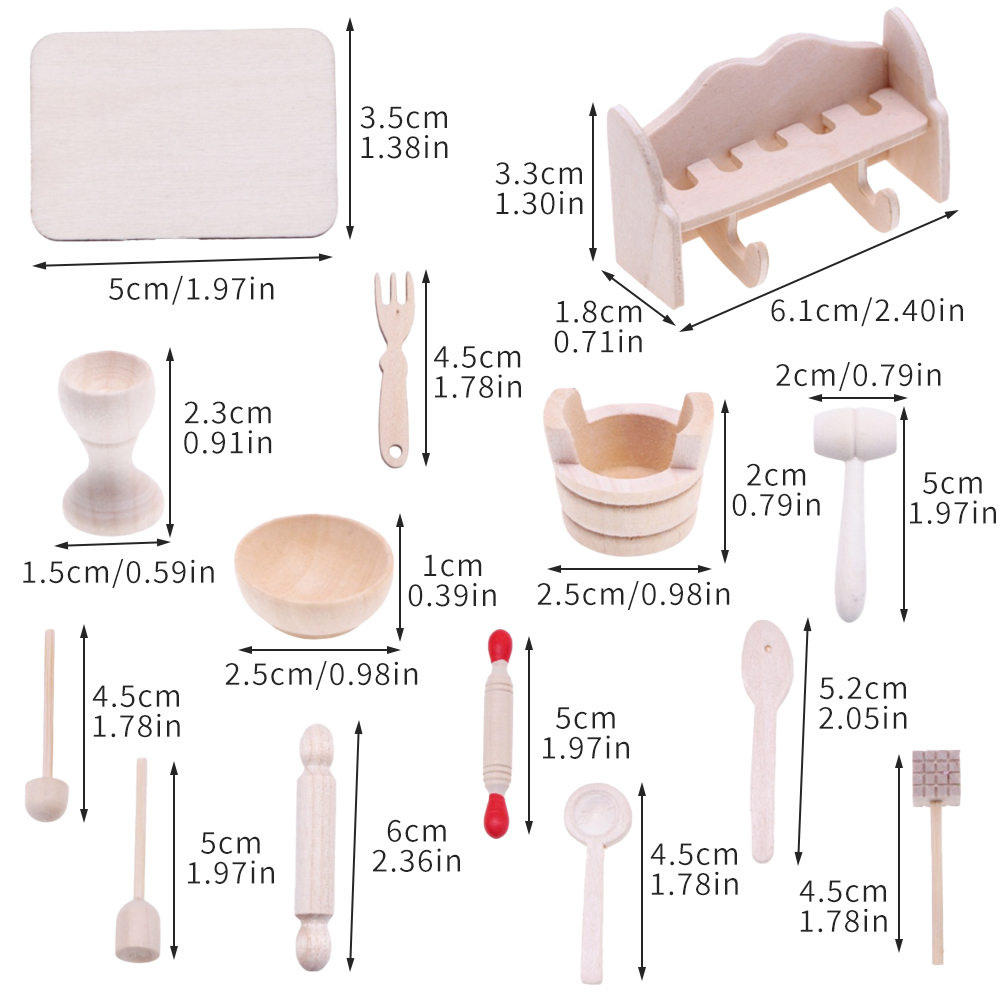 Dollhouse Mini White Embryo Wo - огляд і ціна Mini Kitchen Baking
